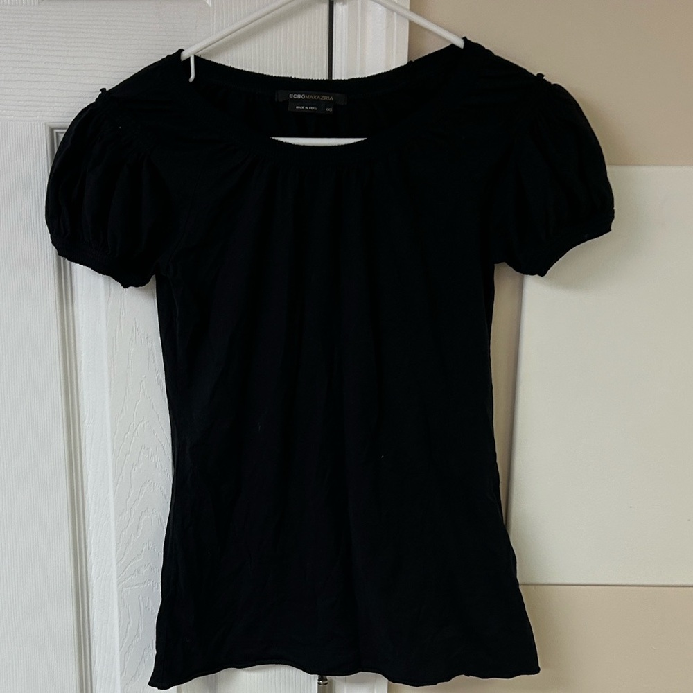 BCBG Maxazria Puff Sleeves Cotton Tee
